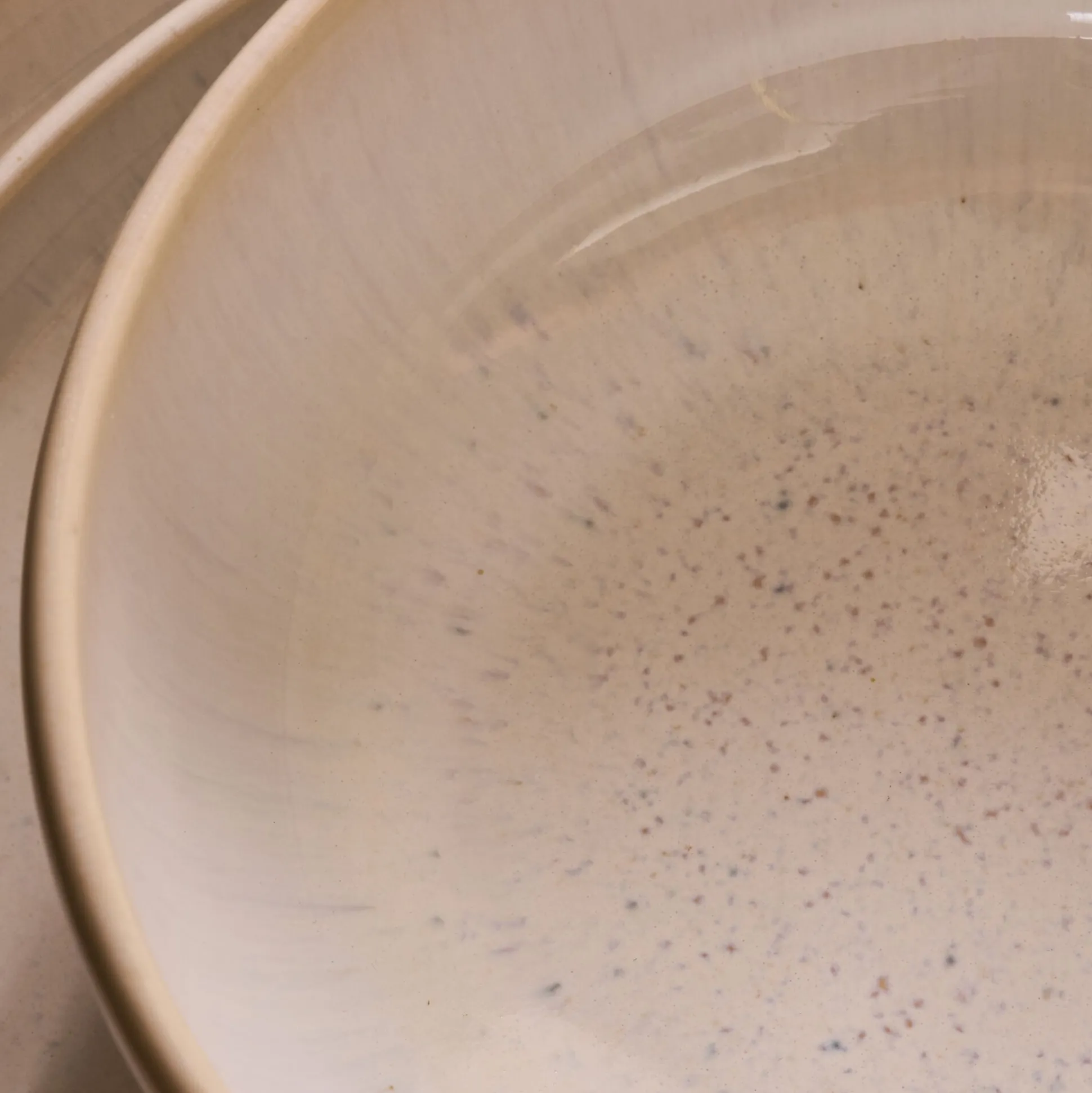 Coupelle en grès moucheté D14,7cm - blanc