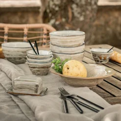 Coupelle en grès réactif D15cm - gris