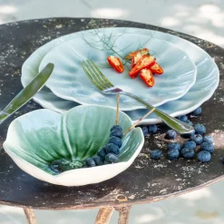 Coupelle fleur en grès D16cm - vert olivier