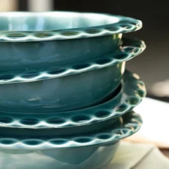Coupelle ondulée en grès D18,5cm - vert