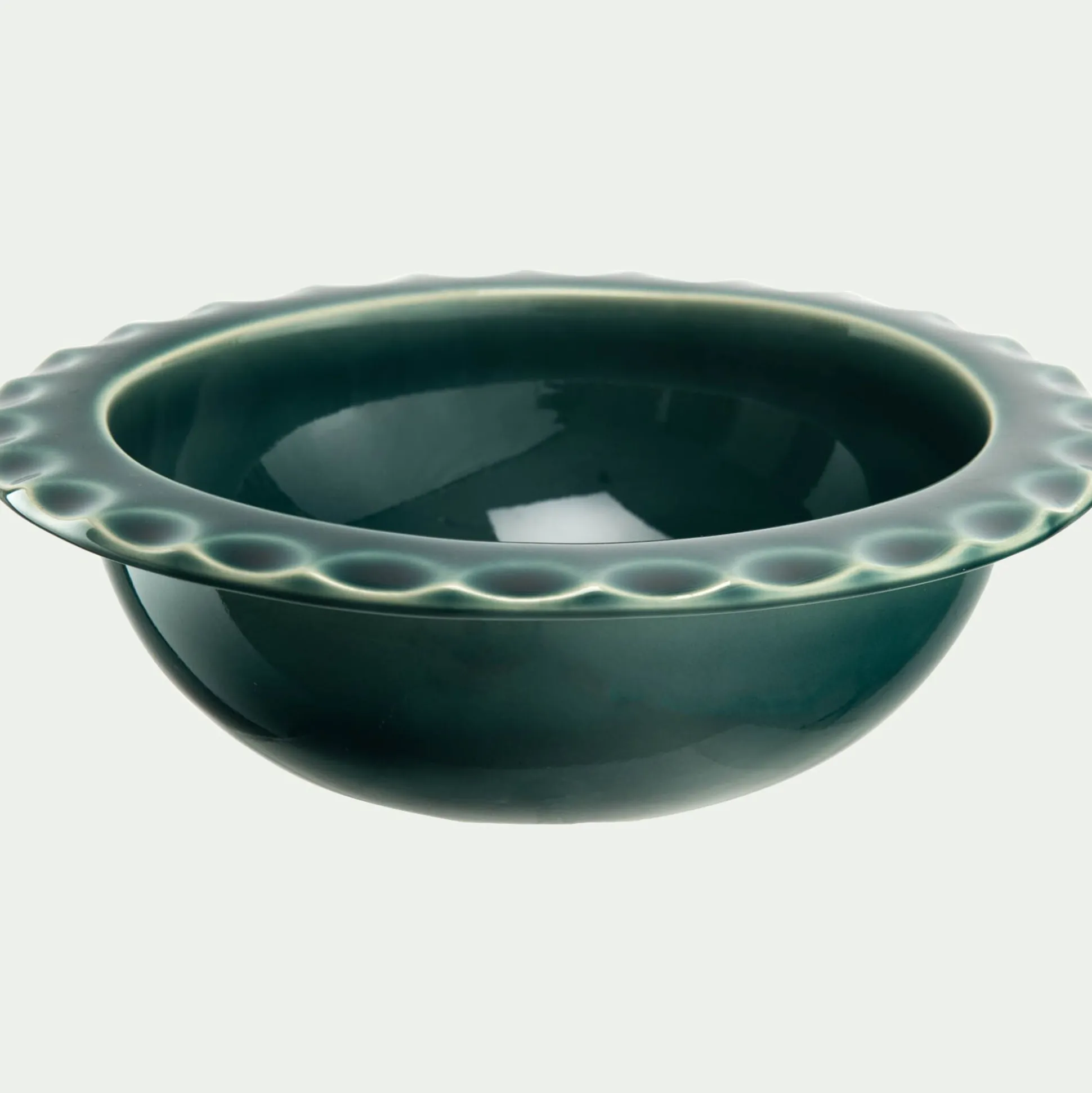 Coupelle ondulée en grès D18,5cm - vert