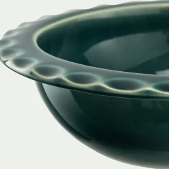 Coupelle ondulée en grès D18,5cm - vert