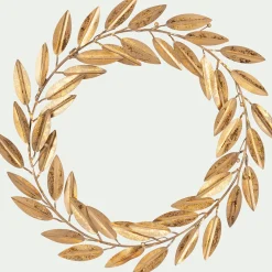 Couronne de Noël végétale en métal D34cm - doré