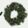 Couronne de Noël végétale lumineuse - vert D45cm
