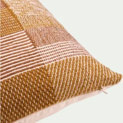 Coussin à motifs tissés en coton 40x60cm - brun