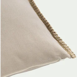 Coussin de jardin brodé en tissu 45x45cm - beige alpilles