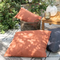 Coussin d'extérieur et intérieur déperlant - marron rustrel 70x70cm