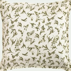 Coussin en coton à motif fleurs 45x45cm - vert