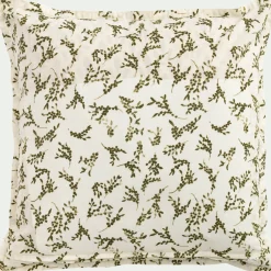 Coussin en coton à motif fleurs 45x45cm - vert