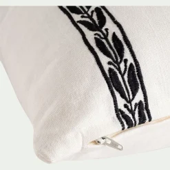 Coussin en coton à motif Kissos 40x60cm - blanc