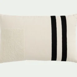 Coussin en coton tufté 30x50cm - blanc