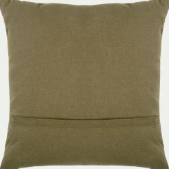 Coussin en lin et coton finition liseré 45x45cm - vert mousse