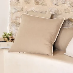 Coussin en lin 45x45cm - beige corde