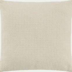 Coussin en tissu effet crocheté 45x45cm - blanc écru