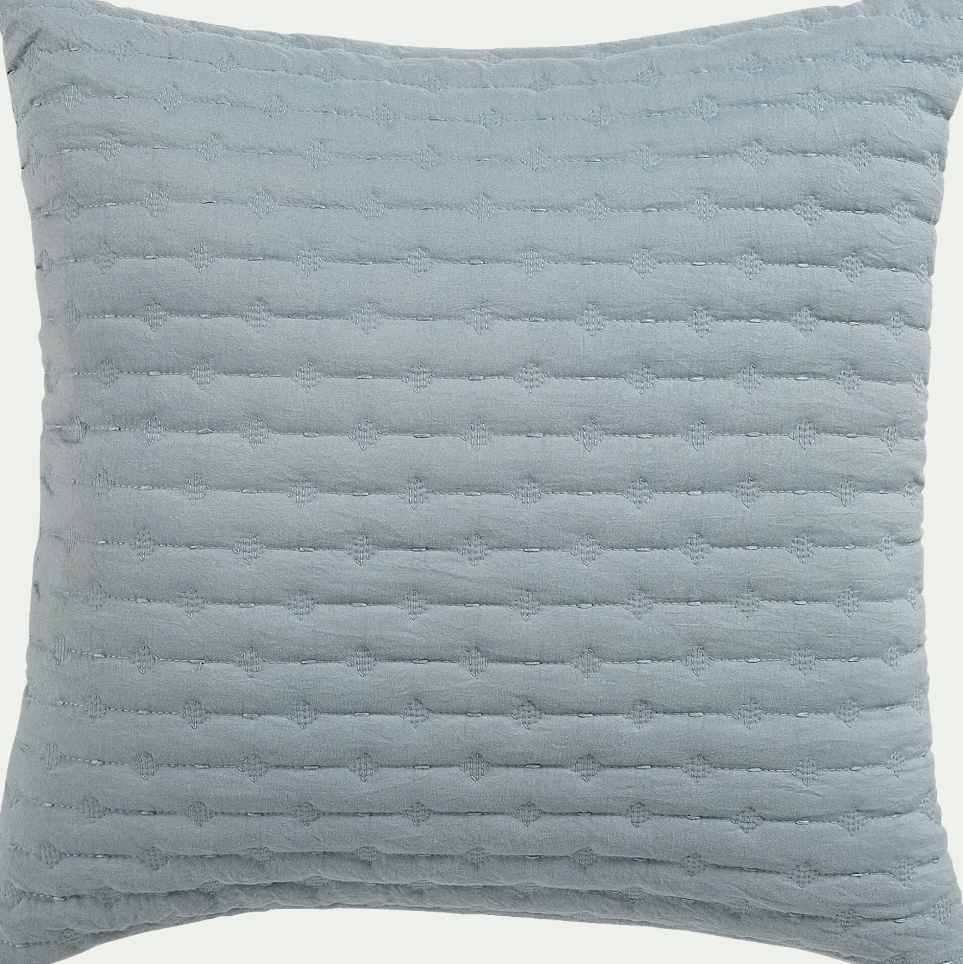 Coussin en tissu surpiqué 45x45cm - bleu calaluna