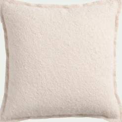 Coussin feutrine en tissu 45x45cm - blanc écru