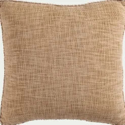 Coussin finition passepoil en coton 45x45cm - naturel