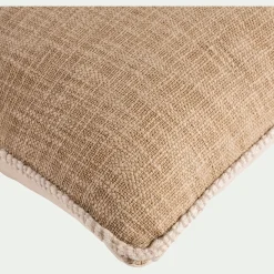 Coussin finition passepoil en coton 45x45cm - naturel