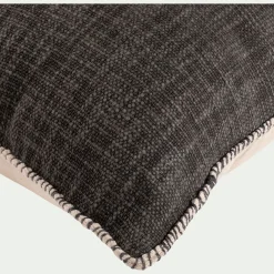 Coussin finition passepoil en coton 45x45cm - gris