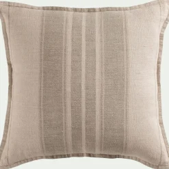 Coussin rayé en lin 45x45cm - vert