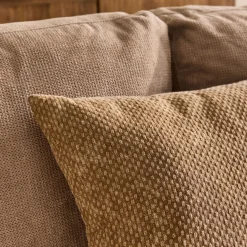 Coussin surpiqué en coton 45x45cm - brun noisette