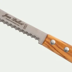 Couteau à tomates en inox et bois d'olivier 21cm - naturel