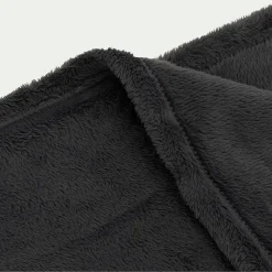 Couvre lit effet polaire- gris ardoise 180x220cm