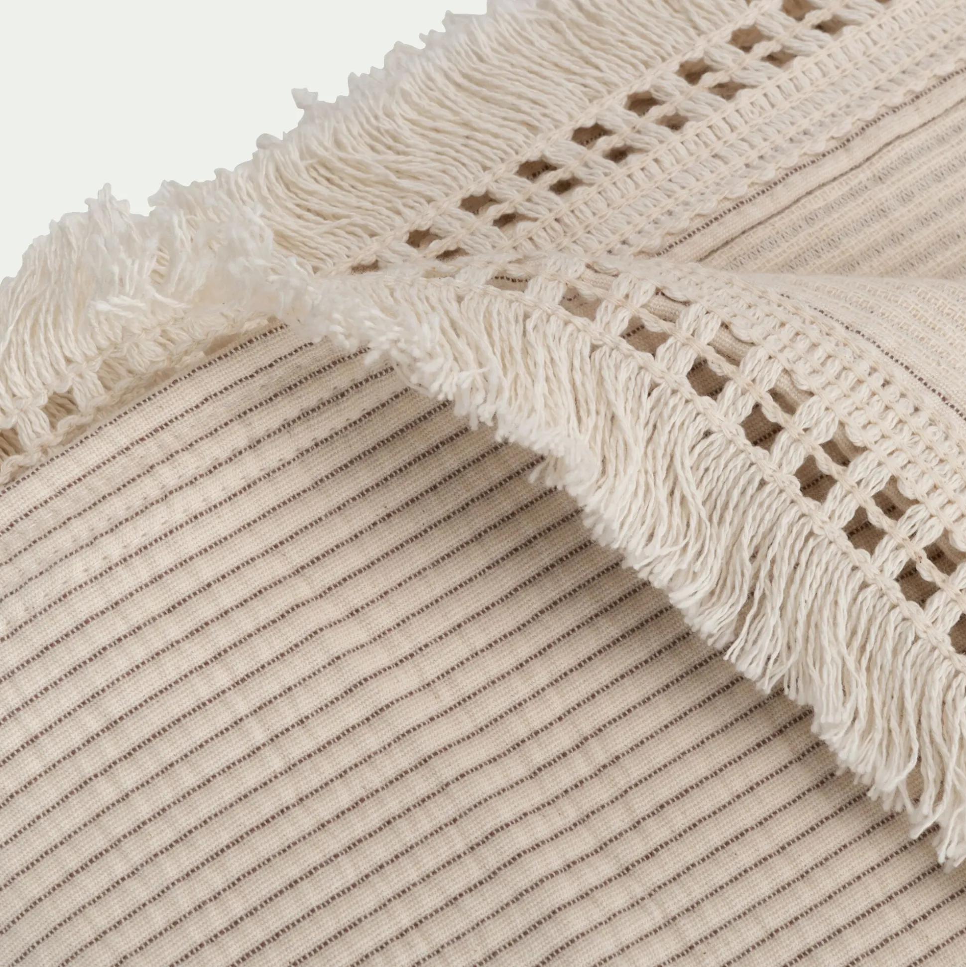 Couvre-lit en coton point ajouré 230x240cm - blanc écru