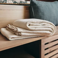 Couvre-lit en triple gaze de coton 180x230cm - blanc ventoux