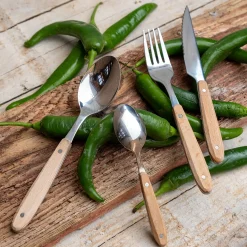 Cuillère en inox et manche en bois de hêtre - naturel