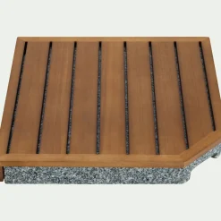 Dalle de lestage pour pied de parasol en béton et bois 22kg - naturel