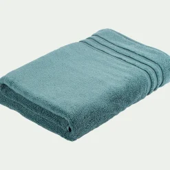 Drap de bain bouclette en coton - vert 100x150cm