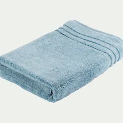 Drap de bain bouclette en coton - bleu autan 100x150cm