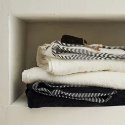 Drap de bain brodé en coton - blanc ventoux 100x150cm