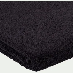 Drap de bain brodé en coton - noir 100x150cm