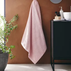Drap de bain en bouclettes de coton bio - rose rosa 90x150cm
