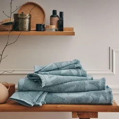 Drap de bain en coton - bleu calaluna 100x150cm