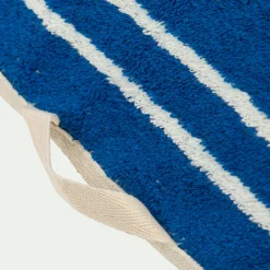 Drap de bain en coton à rayures 100x150cm - bleu