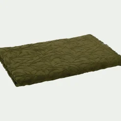Drap de bain en coton motif floral 100x150cm - vert mousse
