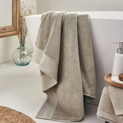 Drap de bain en coton peigné - beige alpilles 100x150cm