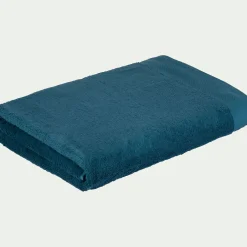 Drap de bain en coton peigné - bleu figuerolles 100x150cm