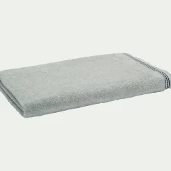 Drap de bain frangé en coton 100x150cm - bleu littoral