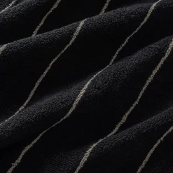 Drap de bain rayé en coton 100x150cm - noir