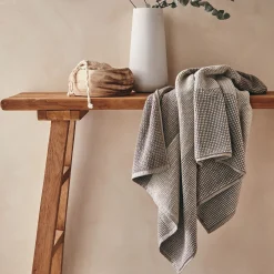 Drap de douche bouclette jacquard en coton - beige alpilles 70x140cm