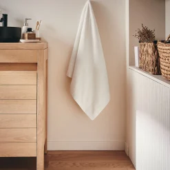 Drap de douche en bouclettes de coton bio - blanc ventoux 70x130cm