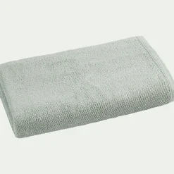 Drap de douche en bouclettes de coton bio 70x130cm - vert olivier