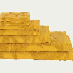 Drap de douche en coton - jaune argan 70x140cm