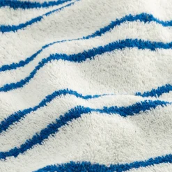 Drap de douche en coton à rayures 70x140cm - bleu