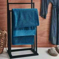 Drap de douche en coton peigné - bleu figuerolles 70x140cm