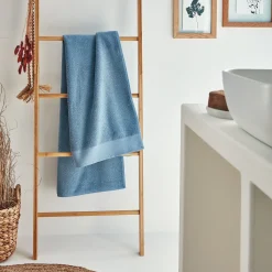Drap de douche en coton peigné - bleu autan 70x140cm